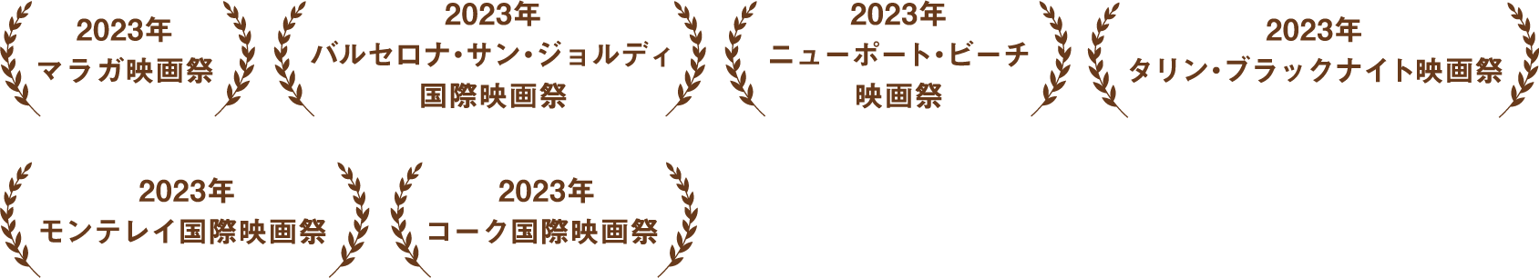 2023年マラガ映画祭｜2023年バルセロナ・サン・ジョルディ国際映画祭｜2023年ニューポート・ビーチ映画祭｜2023年タリン・ブラックナイト映画祭｜2023年｜モンテレイ国際映画祭｜2023年コーク国際映画祭